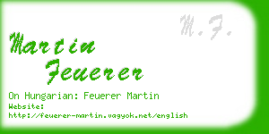 martin feuerer business card